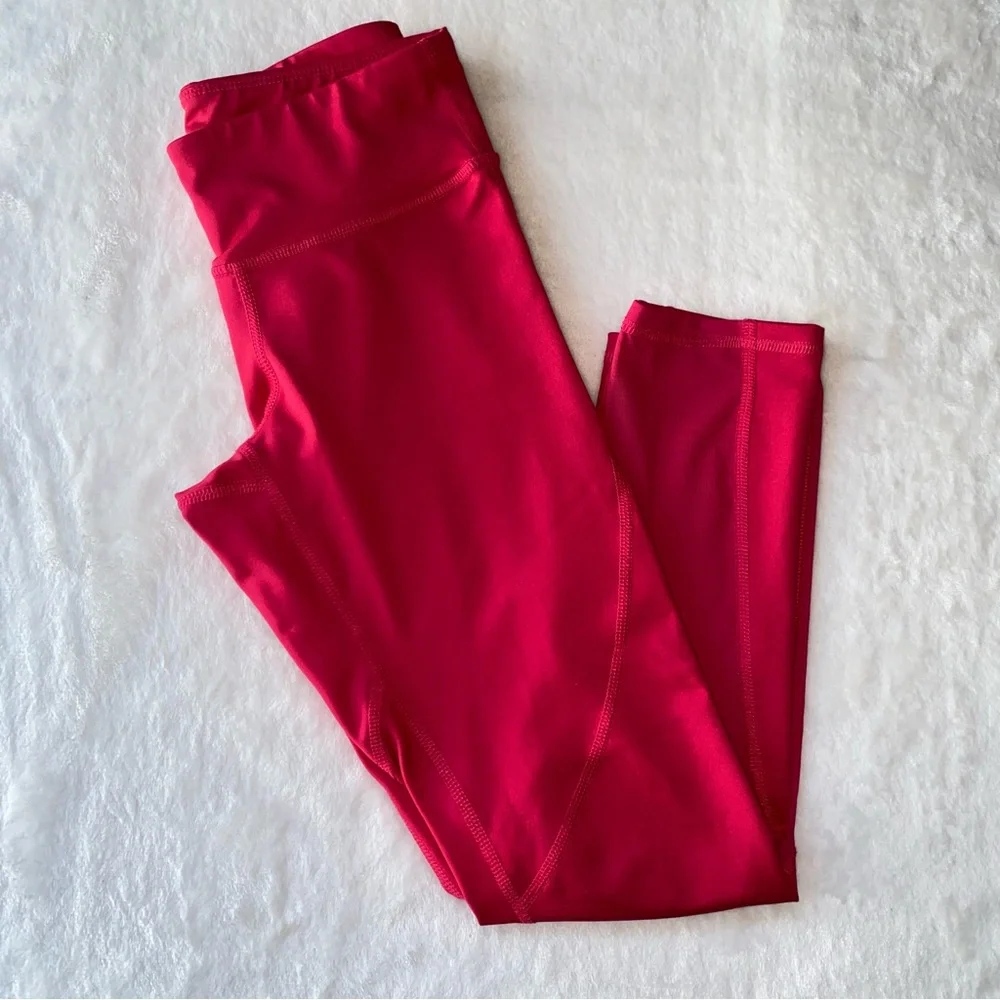 Old Navy Powerpress Leggings‎ Mid Rise Crop Mesh Size 10/12 Pink